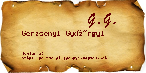 Gerzsenyi Gyöngyi névjegykártya